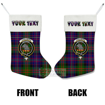 Chalmers Tartan Family Crest Christmas Stocking with Personalized Text - Tartan Vibes Clothing