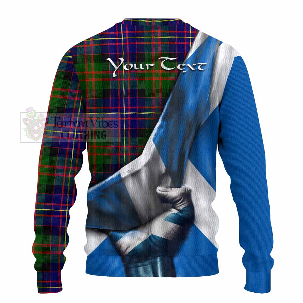 Tartan Vibes Clothing Chalmers Tartan Knitted Sweater with Family Crest Scotland Patriotic Style
