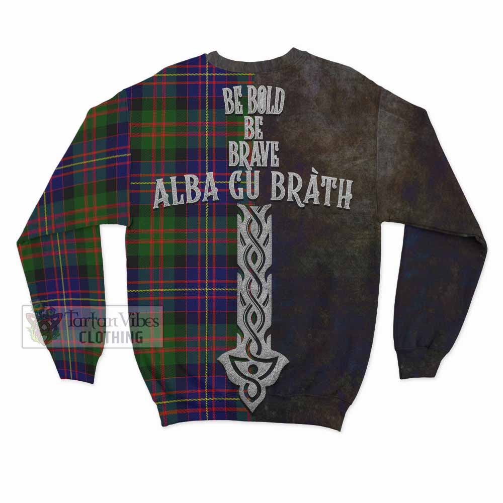 Chalmers Tartan Family Crest Sweatshirt Alba Gu Brath Be Brave Lion Ancient Style - Tartan Vibes Clothing