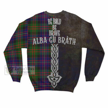 Chalmers Tartan Family Crest Sweatshirt Alba Gu Brath Be Brave Lion Ancient Style - Tartan Vibes Clothing