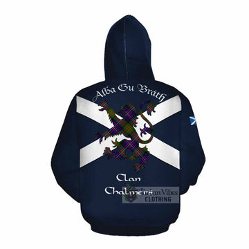 Chalmers Tartan Lion Rampant Cotton Hoodie Proudly Display Your Heritage with Alba Gu Brath and Clan Name Pullover Hoodie - Tartan Vibes Clothing