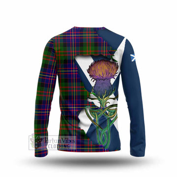 Tartan Vibes Clothing Chalmers Tartan Family Crest Long Sleeve T-Shirt Scottish Thistle Celtic Inspired