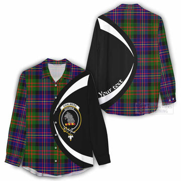 Chalmers Tartan Women's Casual Shirt with Family Crest Circle Style - Tartan Vibes Clothing