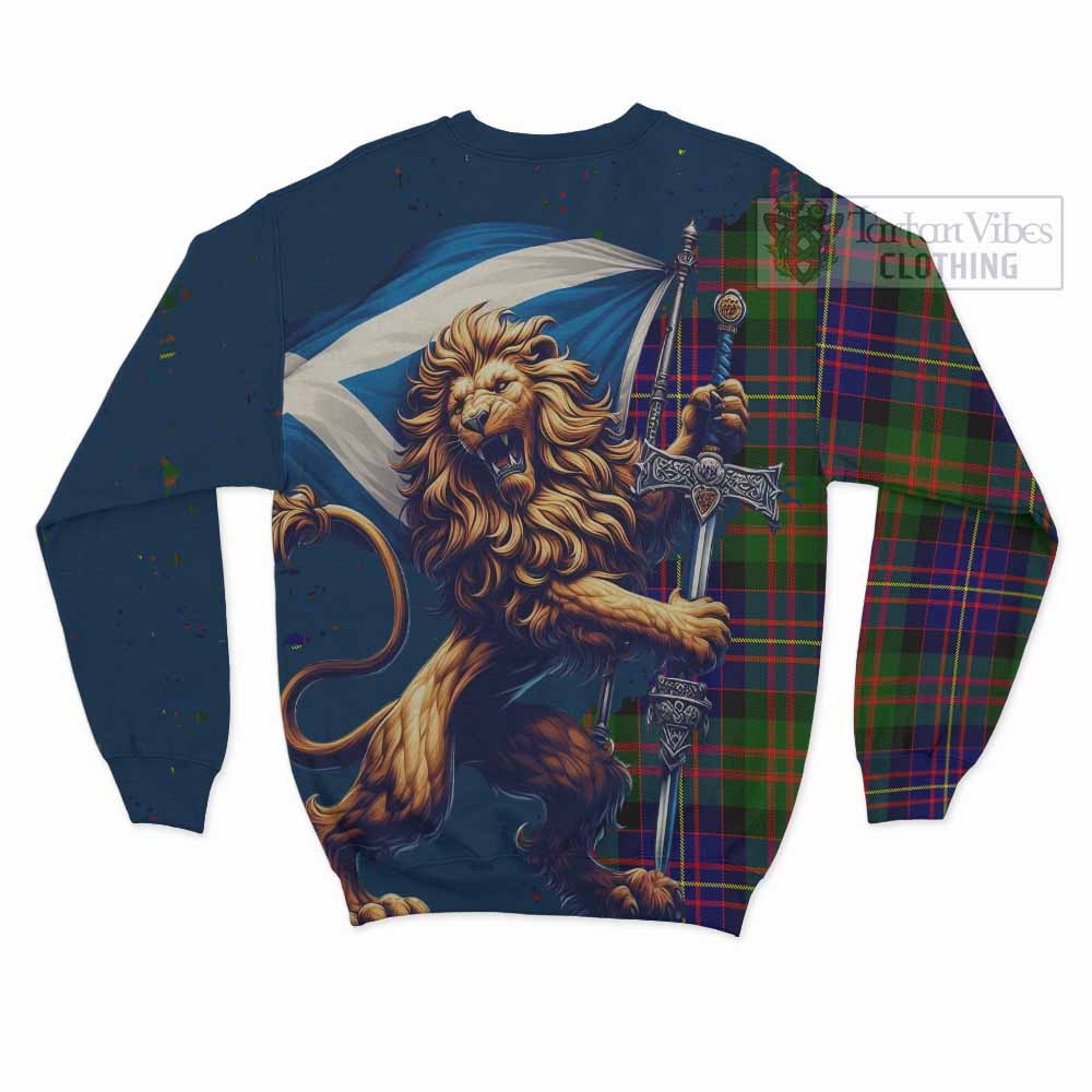 Chalmers Tartan Family Crest Sweatshirt with Scottish Majestic Lion - Tartan Vibes Clothing