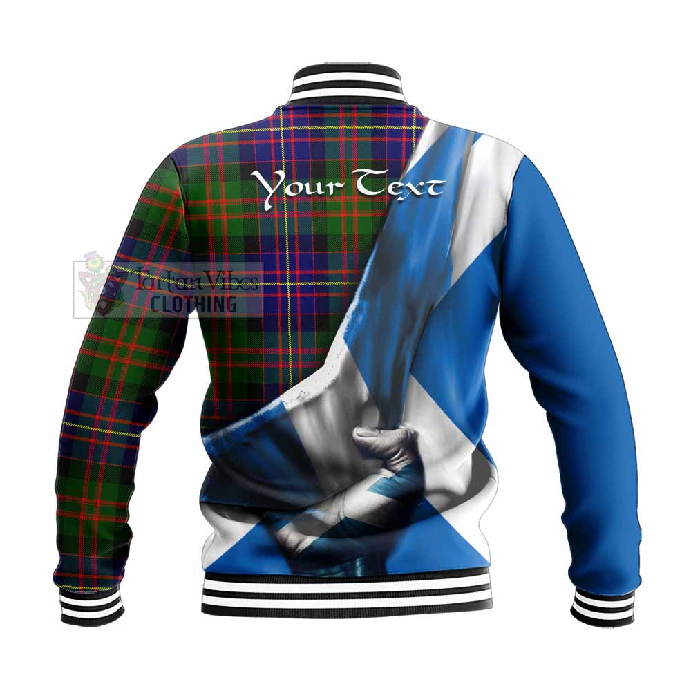 Chalmers Tartan Baseball Jacket with Family Crest Scotland Patriotic Style - Tartan Vibes Clothing