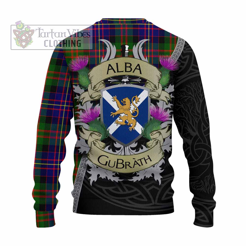 Chalmers Tartan Family Crest Knitted Sweater Lion Rampant Royal Thistle Shield Celtic Inspired - Tartan Vibes Clothing