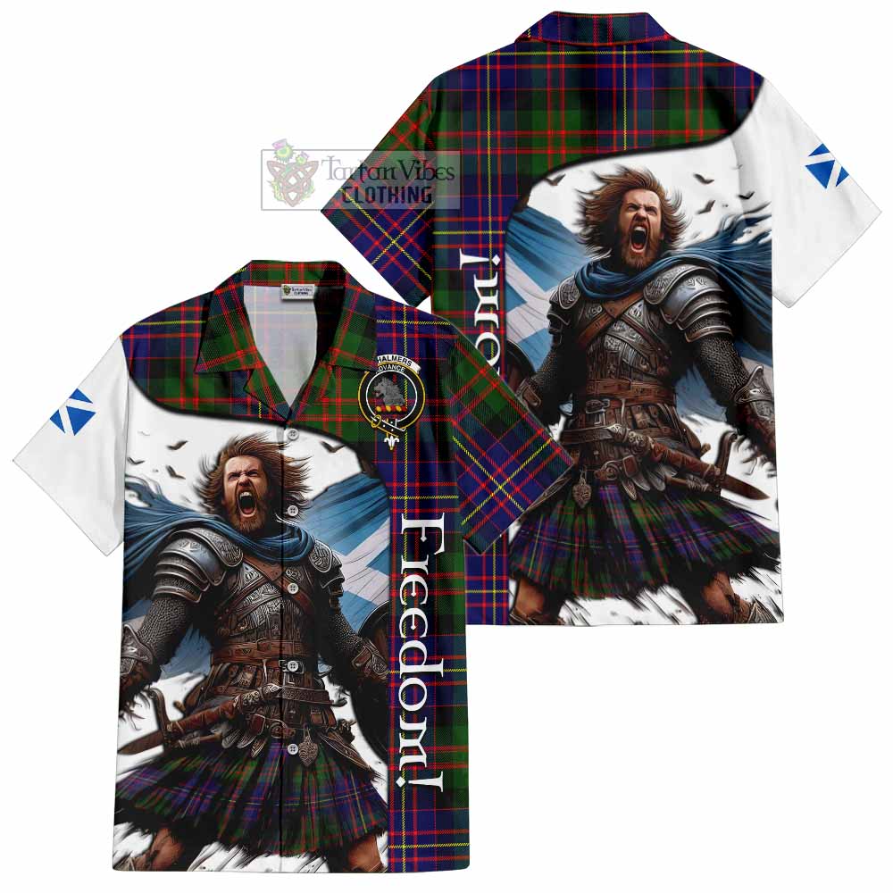 Tartan Vibes Clothing Chalmers Crest Tartan Short Sleeve Button Shirt Inspired by the Freedom of Scottish Warrior