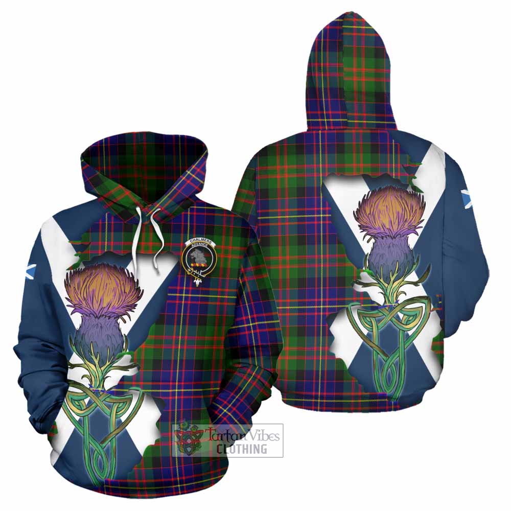 Chalmers Tartan Family Crest Hoodie Scottish Thistle Celtic Inspired - Tartan Vibes Clothing