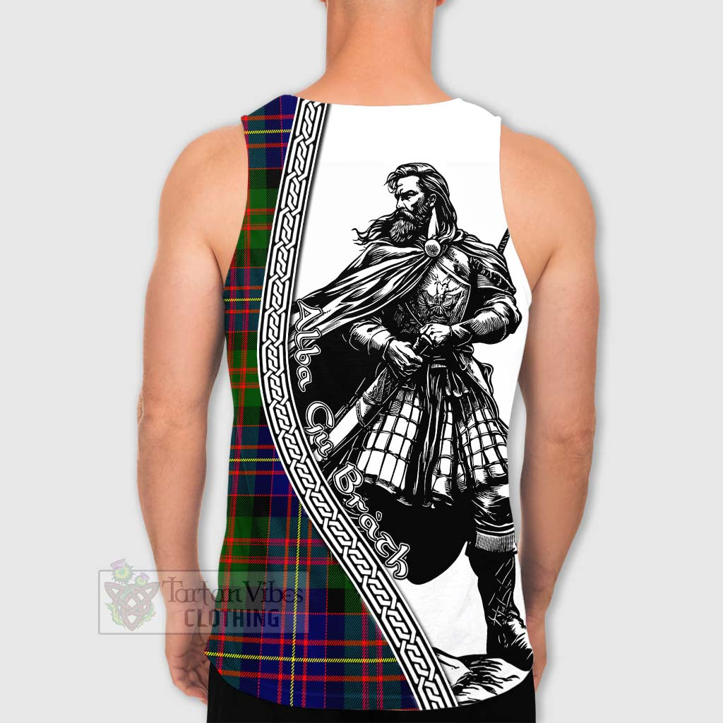 Chalmers Tartan Clan Crest Men's Tank Top with Highlander Warrior Celtic Style - Tartan Vibes Clothing