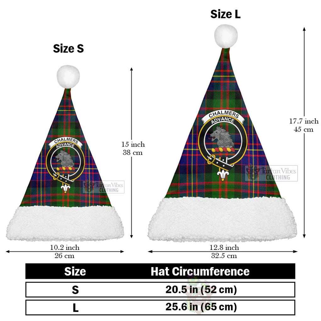 Chalmers Tartan Christmas Santa Hats with Family Crest Christmas Hat L 25.6in (65cm) - Tartan Vibes Clothing