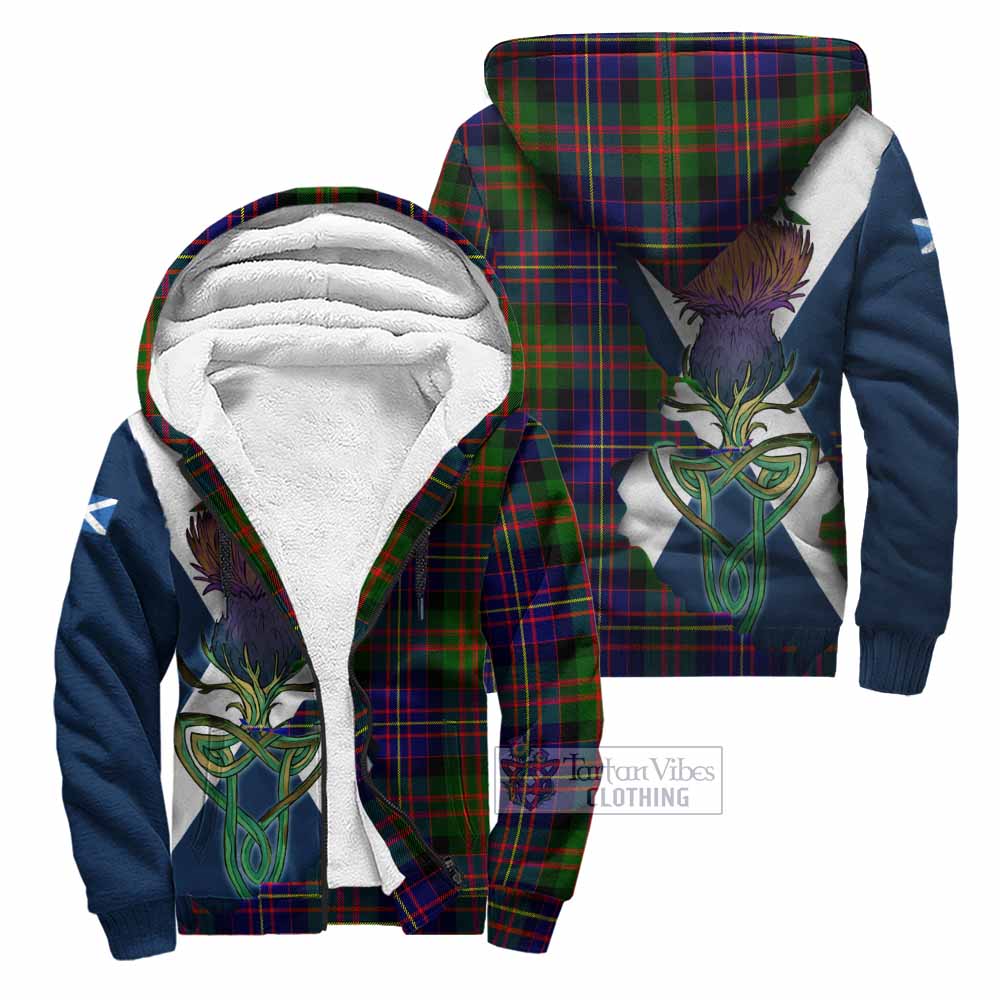 Chalmers Tartan Family Crest Sherpa Hoodie Scottish Thistle Celtic Inspired Unisex - Tartan Vibes Clothing
