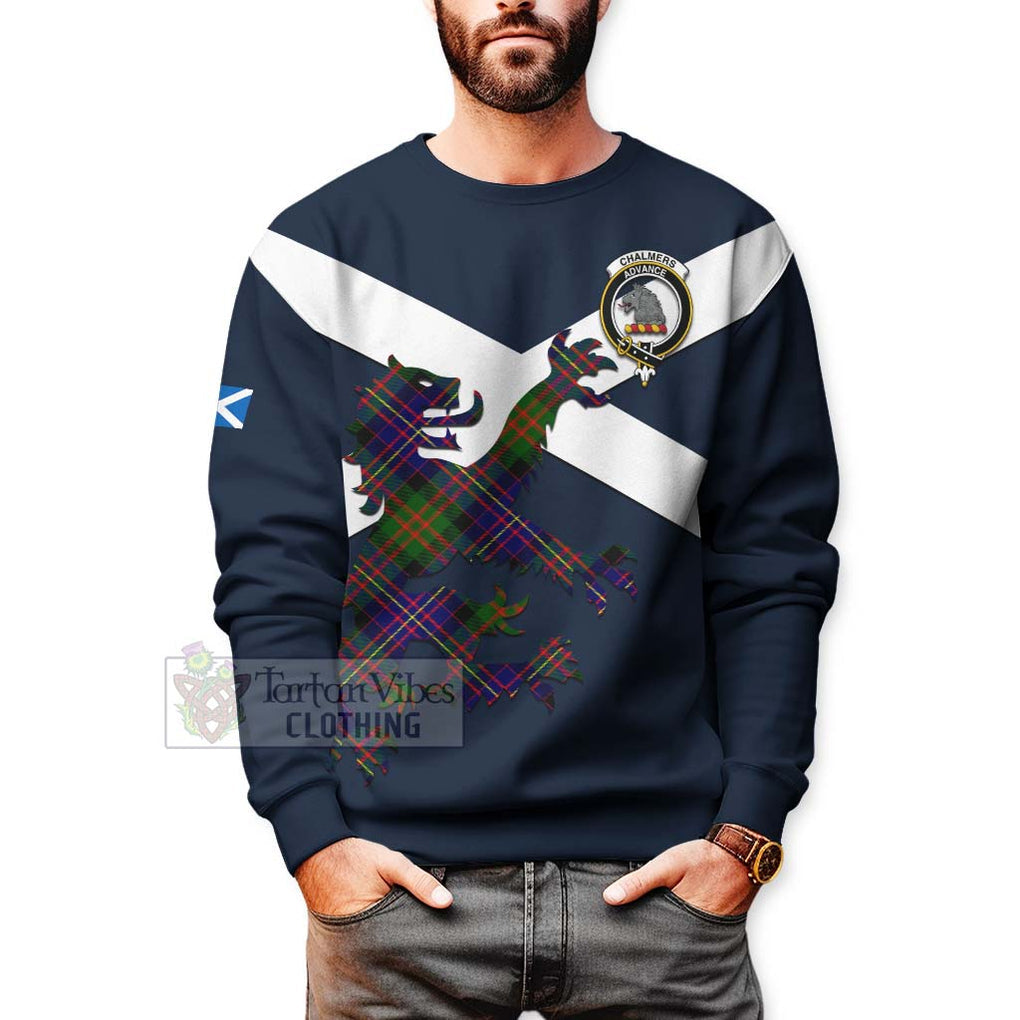 Chalmers Tartan Lion Rampant Sweatshirt Proudly Display Your Heritage with Alba Gu Brath and Clan Name - Tartan Vibes Clothing