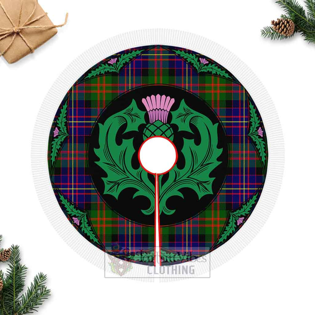 Chalmers Tartan Christmas Tree Skirt Scottish Thistle Style Fringed Tree Skirts - Tartan Vibes Clothing