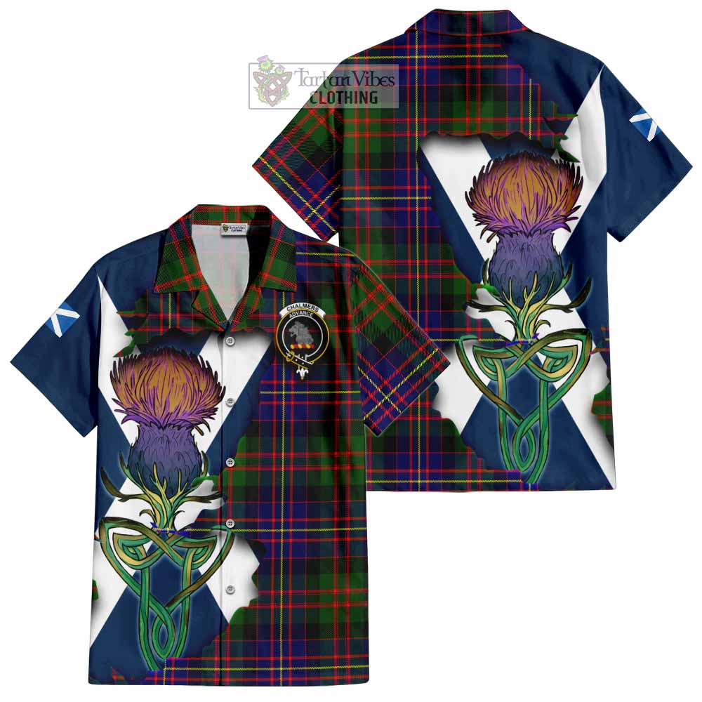 Chalmers Tartan Family Crest Hawaiian Shirt Scottish Thistle Celtic Inspired - Tartan Vibes Clothing
