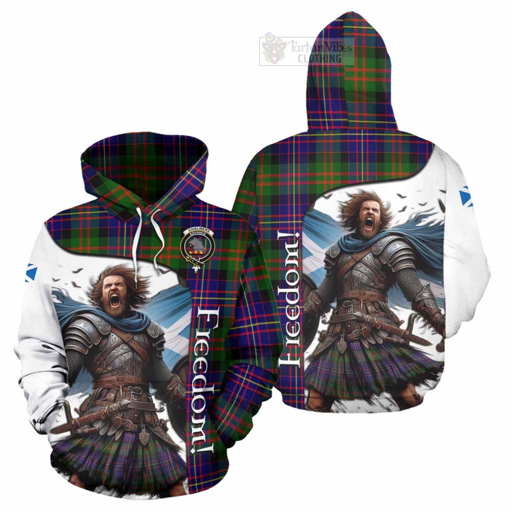 Tartan Vibes Clothing Chalmers Crest Tartan Hoodie Inspired by the Freedom of Scottish Warrior