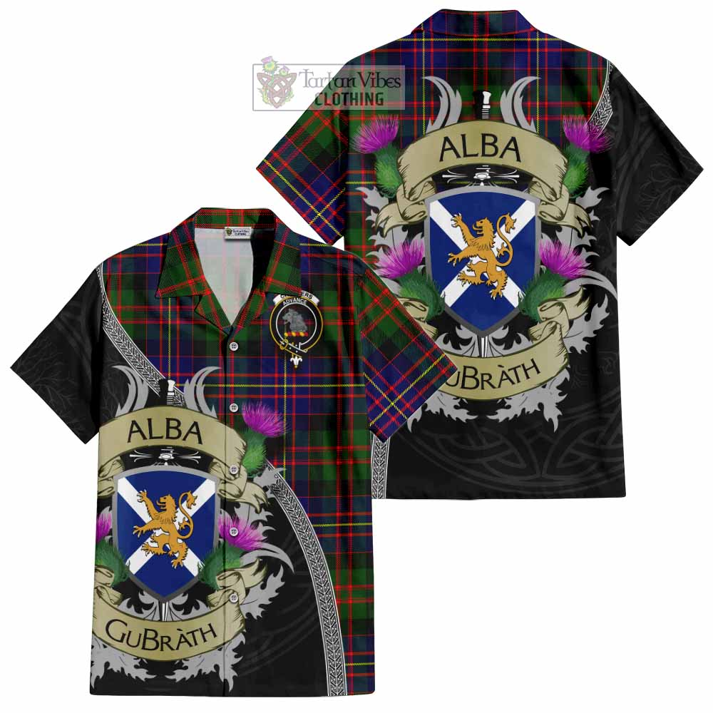 Chalmers Tartan Family Crest Hawaiian Shirt Lion Rampant Royal Thistle Shield Celtic Inspired - Tartan Vibes Clothing