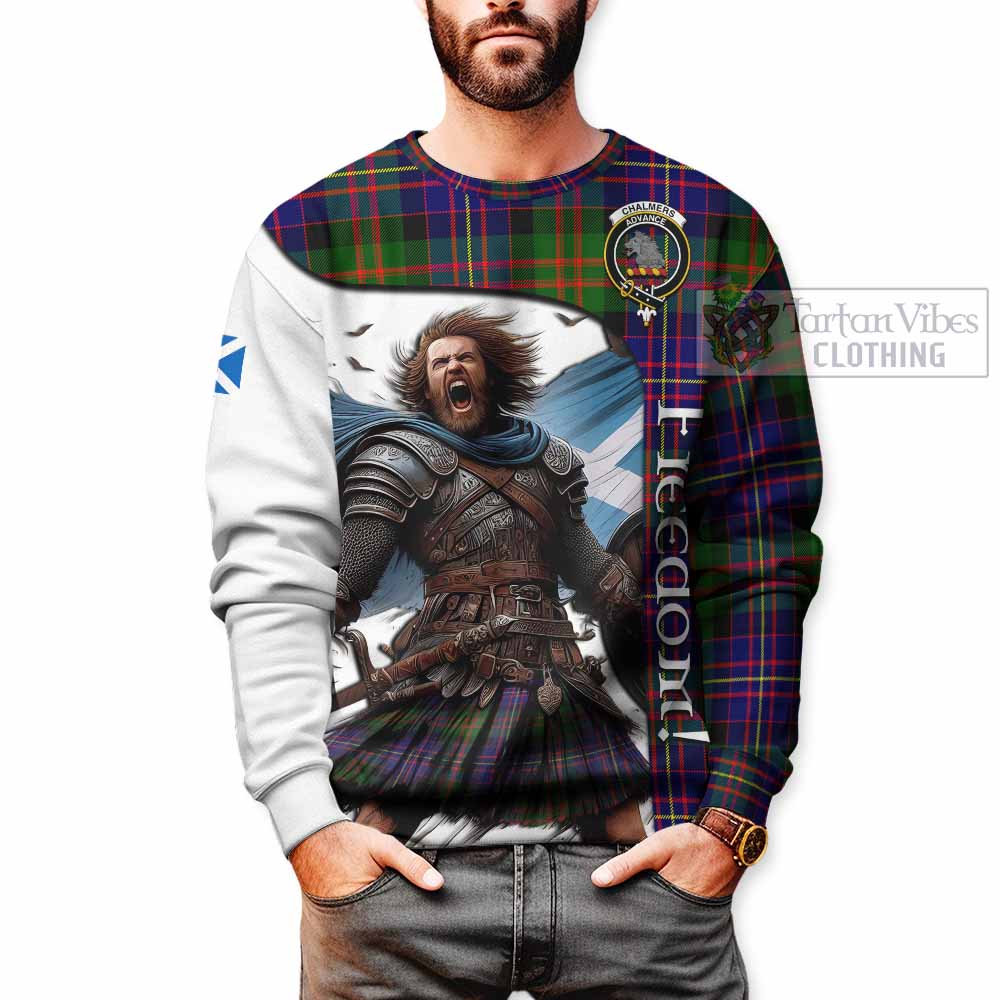 Chalmers Crest Tartan Sweatshirt Inspired by the Freedom of Scottish Warrior - Tartan Vibes Clothing