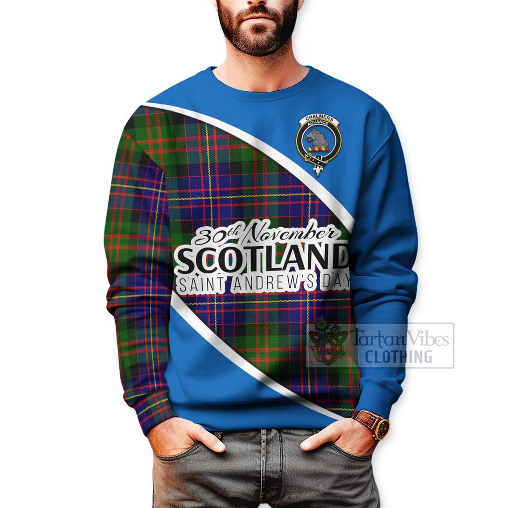 Chalmers Family Crest Tartan Sweatshirt Celebrate Saint Andrew's Day in Style - Tartan Vibes Clothing