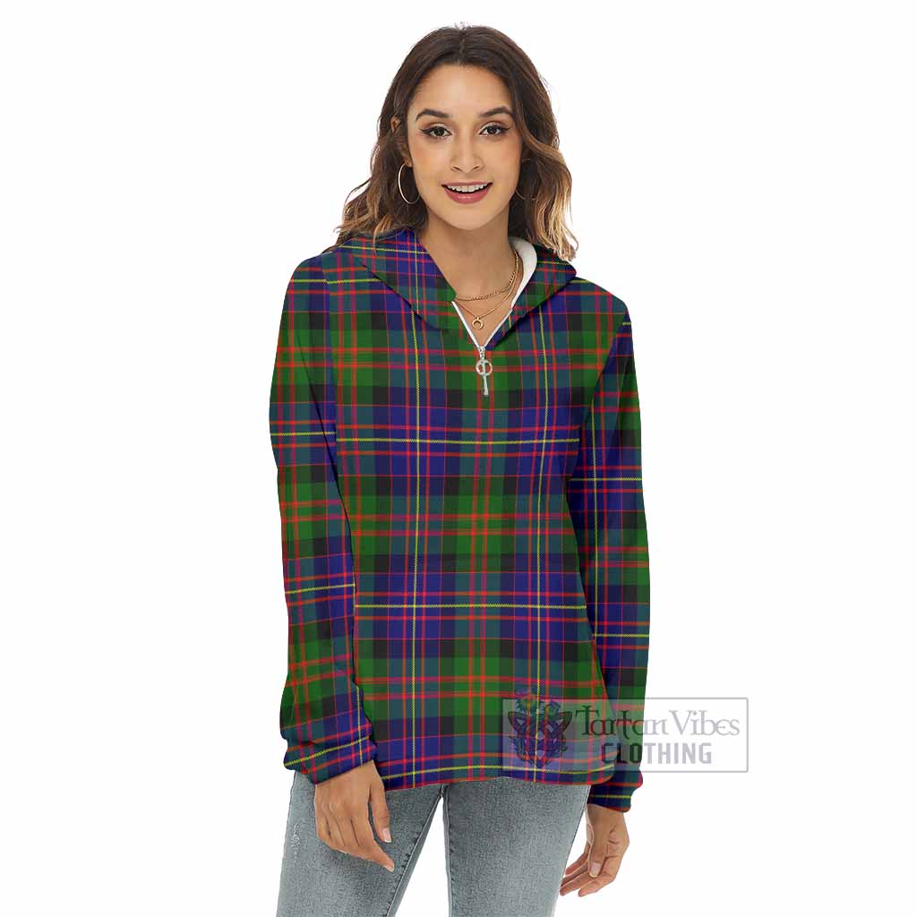 Chalmers Tartan Women's Borg Fleece Hoodie with Half Zip - Tartan Vibes Clothing