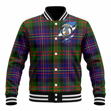 Chalmers Clan Crest In Me Tartan Baseball Jacket Scotland Flag Style