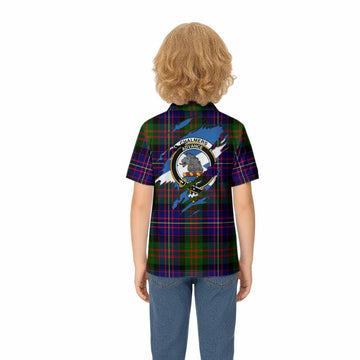 Chalmers Clan Crest In Me Tartan Kid Polo Shirt Scotland Flag Style