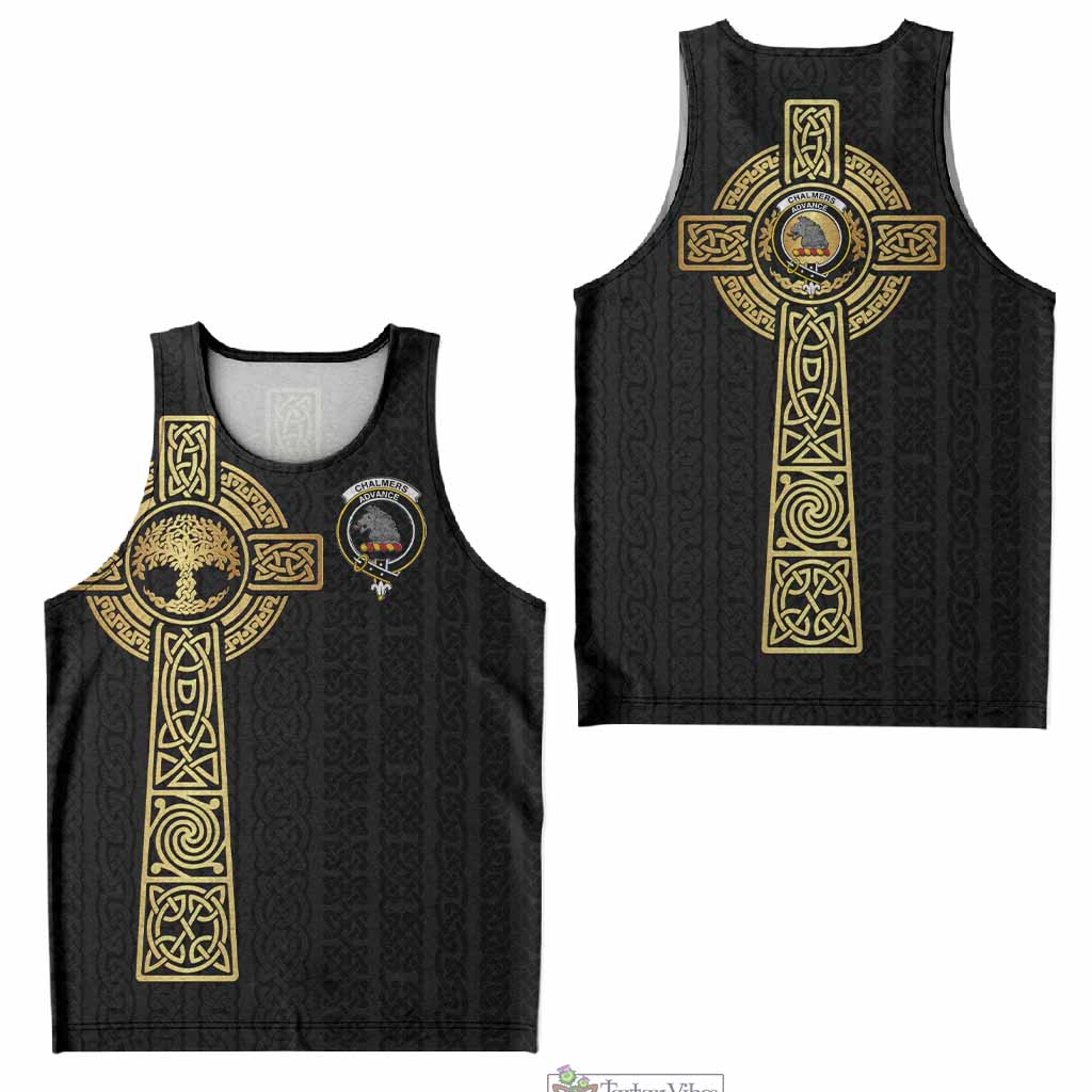 Chalmers Clan Crest Men Tank Top with Celtic Tree of Life Inspired