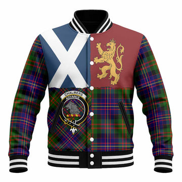 Chalmers Crest Tartan Baseball Jacket with Lion Rampant Saltire Style