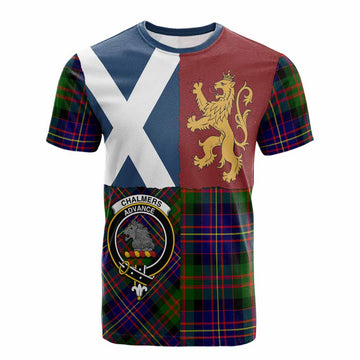 Chalmers Crest Tartan Cotton T-shirt with Lion Rampant Saltire Style