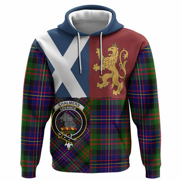 Chalmers Crest Tartan Hoodie with Lion Rampant Saltire Style