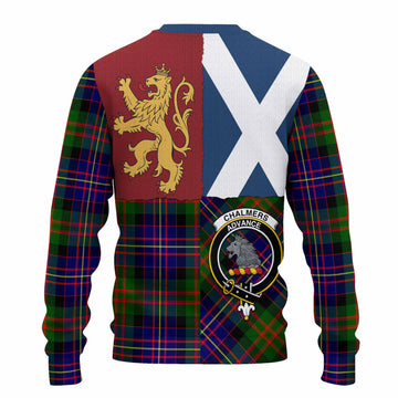 Chalmers Crest Tartan Knitted Sweater with Lion Rampant Saltire Style