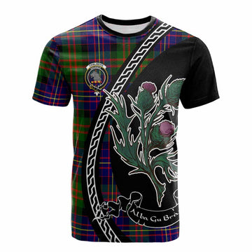 Chalmers Family Crest Tartan Cotton T-shirt Alba Thistle Inspired