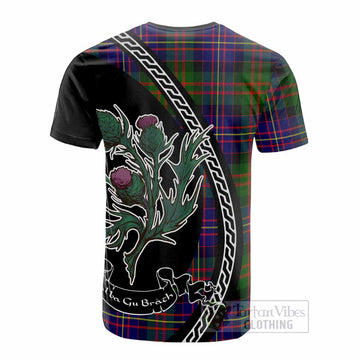 Chalmers Family Crest Tartan Cotton T-shirt Alba Thistle Inspired