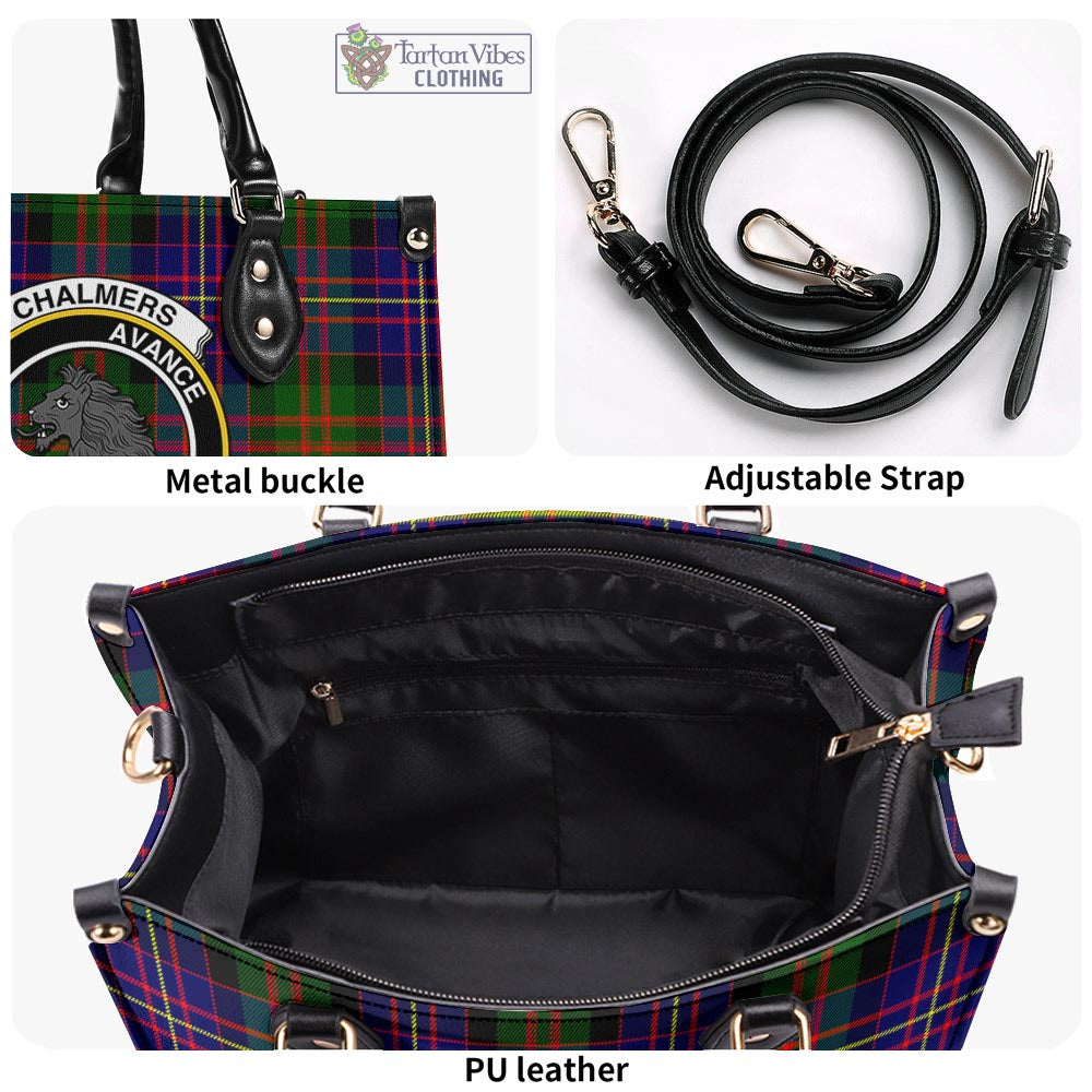 Chalmers Tartan Luxury Leather Handbags with Family Crest - Tartan Vibes Clothing