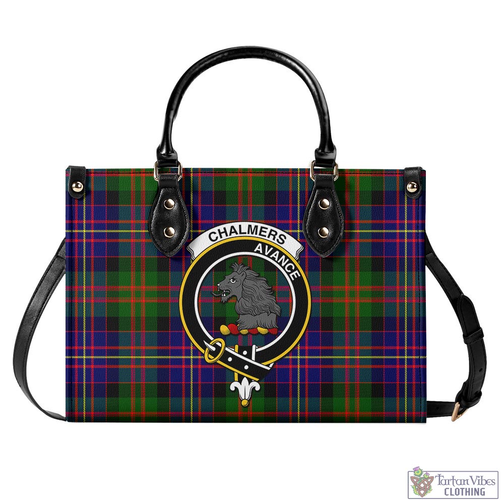 Chalmers Tartan Luxury Leather Handbags with Family Crest - Tartan Vibes Clothing