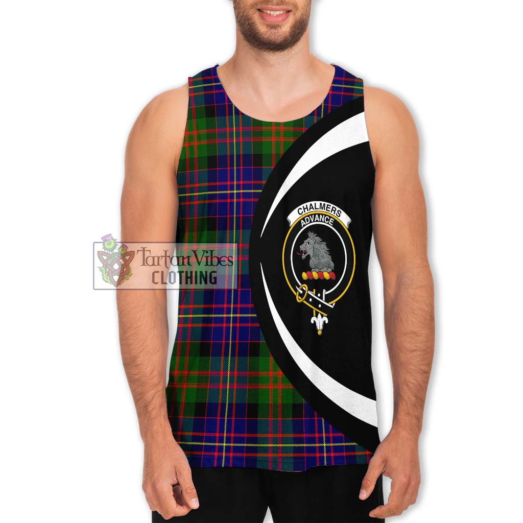 Chalmers Tartan Men's Tank Top with Family Crest Circle Style Men - Tartan Vibes Clothing