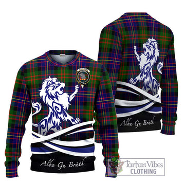 Chalmers Tartan Ugly Sweater with Alba Gu Brath Regal Lion Emblem Unisex - Tartan Vibes Clothing