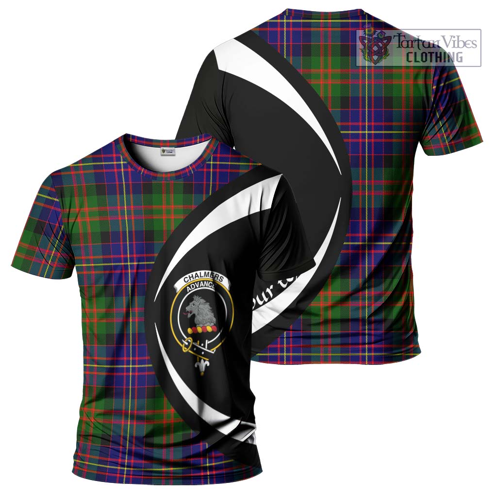 Tartan Vibes Clothing Chalmers Modern Tartan T-Shirt with Family Crest Circle Style