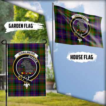 Chalmers Modern Tartan Flag with Family Crest