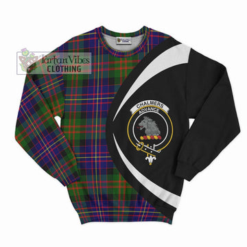 Chalmers Tartan Sweatshirt with Family Crest Circle Style Unisex - Tartan Vibes Clothing