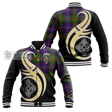 Chalmers Tartan Baseball Jacket with Family Crest and Celtic Symbol Style Unisex - Tartan Vibes Clothing