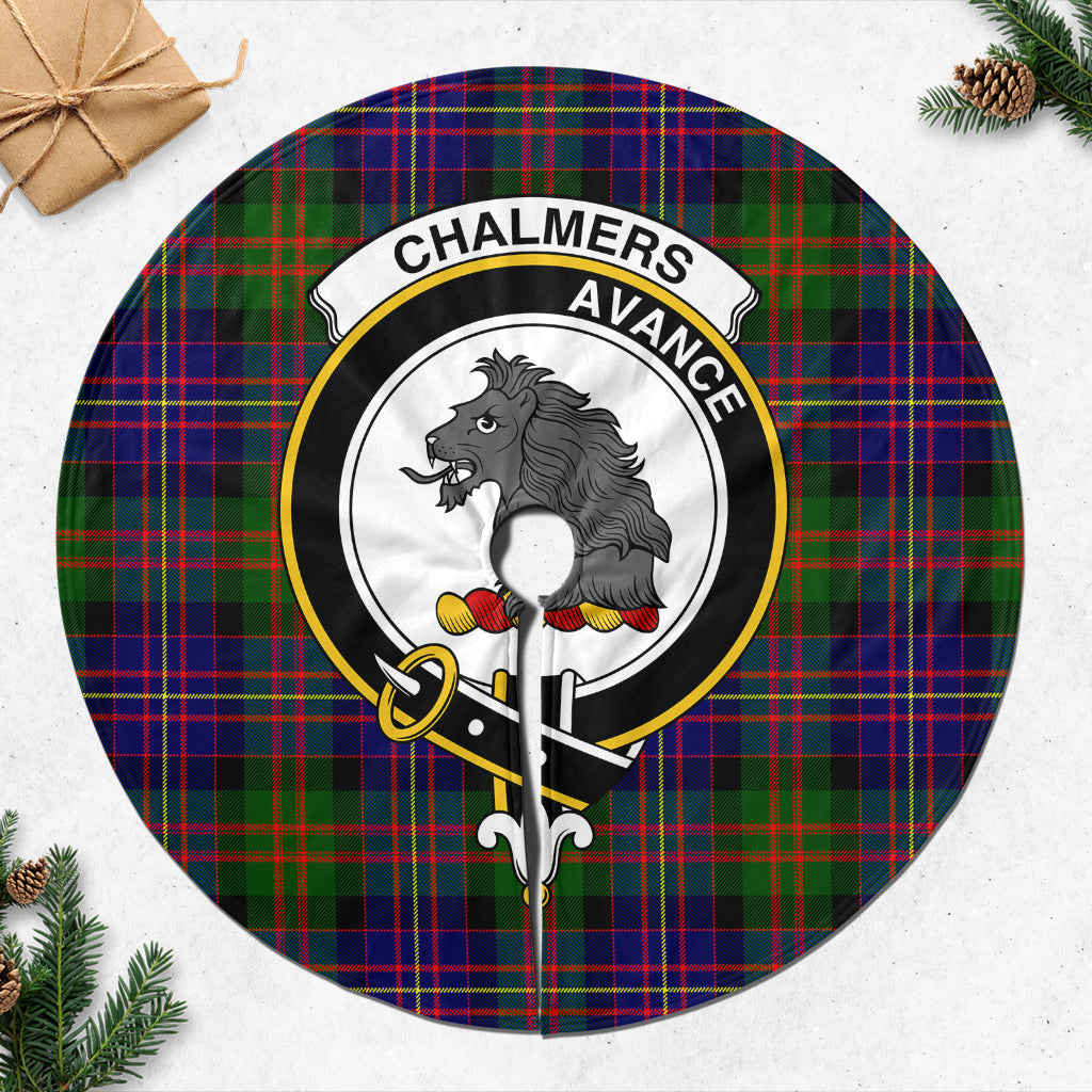 Chalmers Tartan Christmas Tree Skirt with Family Crest 47*47 inch - Tartan Vibes Clothing