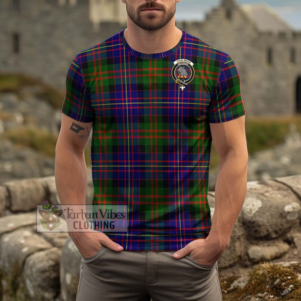 Chalmers Tartan Cotton T-Shirt with Family Crest Men's Shirt - Tartanvibesclothing Shop