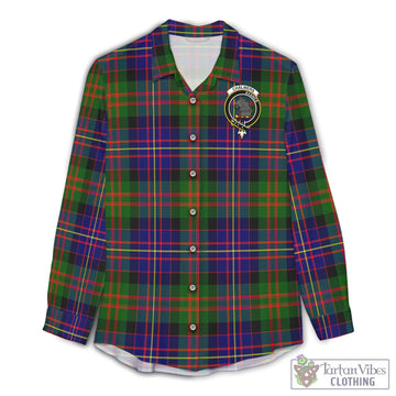 Tartan Vibes Clothing Chalmers Modern Tartan Womens Casual Shirt with Family Crest