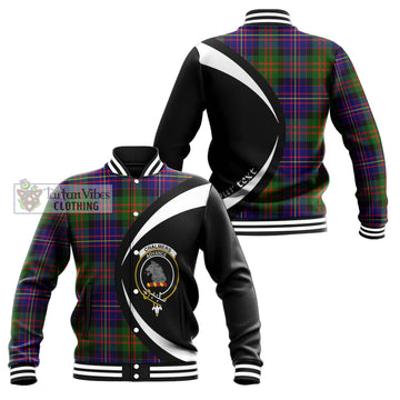 Chalmers Tartan Baseball Jacket with Family Crest Circle Style Unisex - Tartan Vibes Clothing