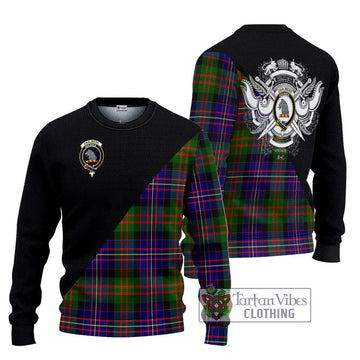 Chalmers Tartan Ugly Sweater with Family Crest and Military Logo Style Unisex - Tartan Vibes Clothing