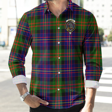 Chalmers Modern Tartan Long Sleeve Button Up Shirt with Family Crest