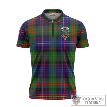 Chalmers Tartan Zipper Polo Shirt with Family Crest