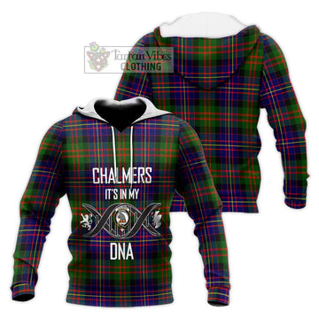 Chalmers Tartan Knitted Hoodie with Family Crest DNA In Me Style Unisex Knitted Pullover Hoodie - Tartanvibesclothing Shop