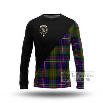 Chalmers Tartan Long Sleeve T-Shirt with Family Crest and Military Logo Style Unisex - Tartan Vibes Clothing