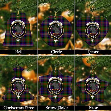 Chalmers Modern Tartan Christmas Ornaments with Family Crest